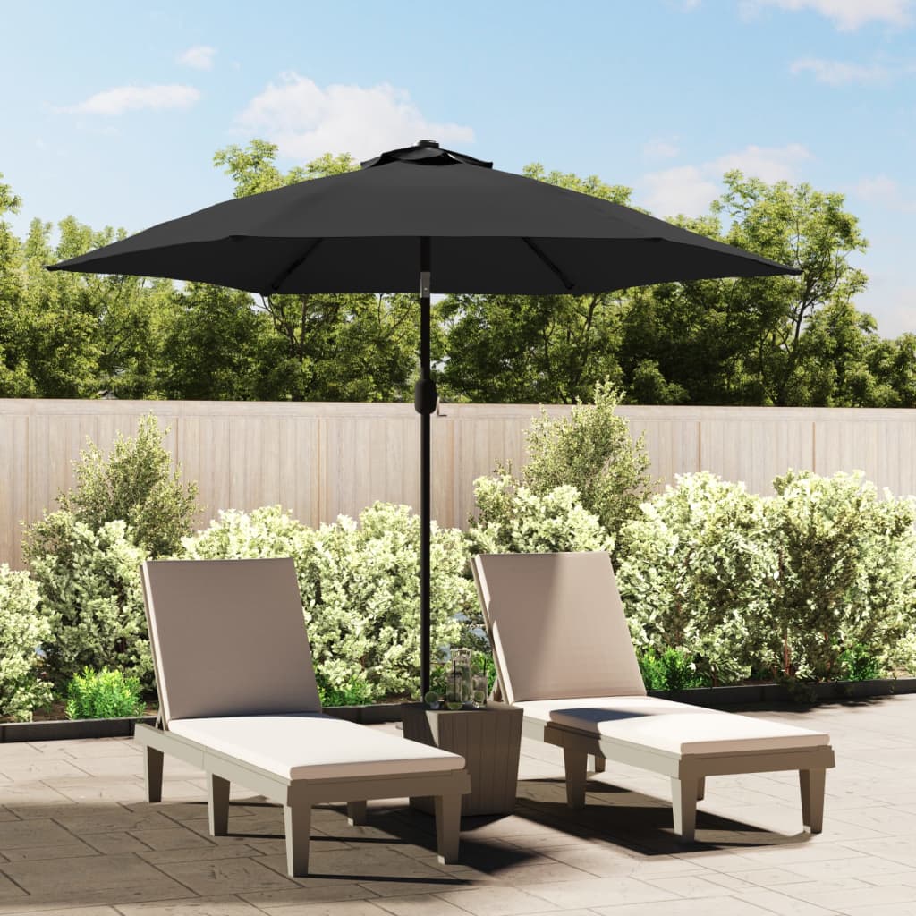 Sonnenschirm mit LED-Beleuchtung Stahl-Mast 300 cm Bordeauxrot