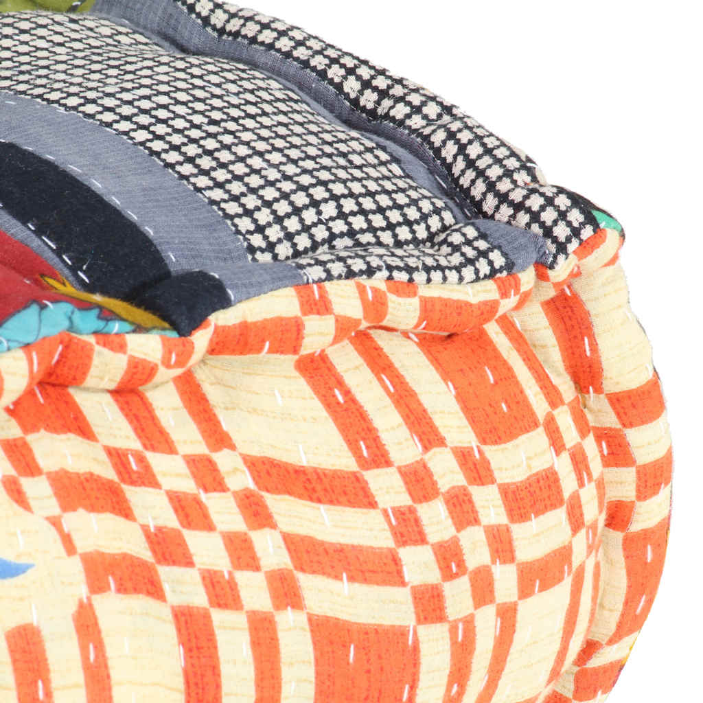 2-Sitzer Modularer Pouf Patchwork Stoff