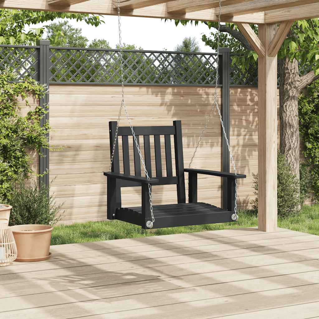 Garten-Hängestuhl mit Metallketten Braun Massivholz Tanne