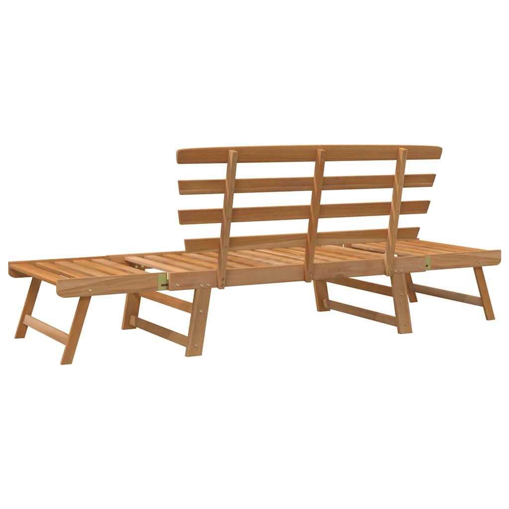 Gartenbank mit Auflagen 2-in-1 190 cm Grau Massivholz Akazie
