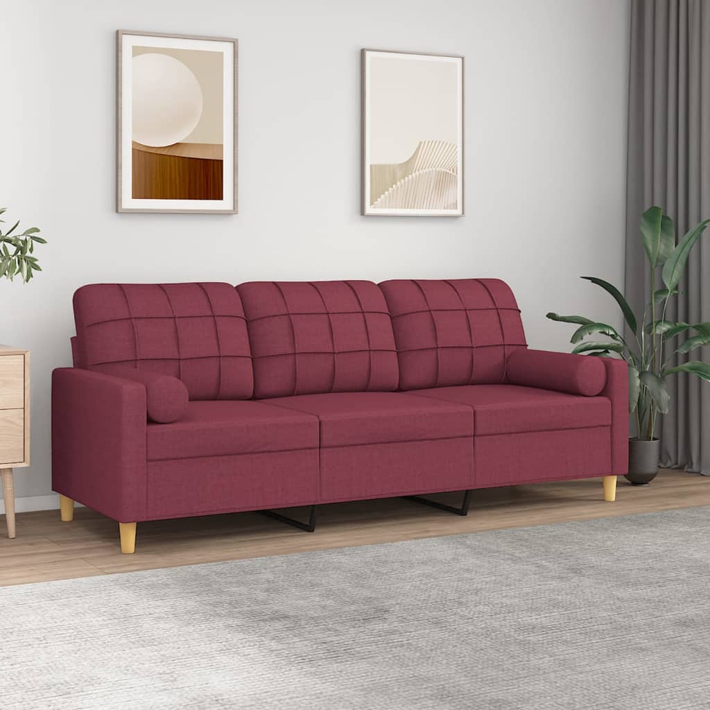2-Sitzer-Sofa mit Zierkissen Braun 120 cm Stoff
