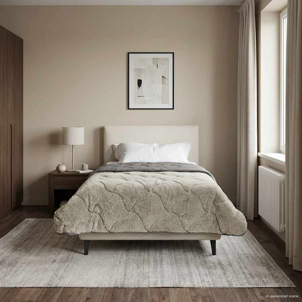 Sommerdecke Anthrazit 135 x 200 cm Mikrofaser und Teddy-Fleece