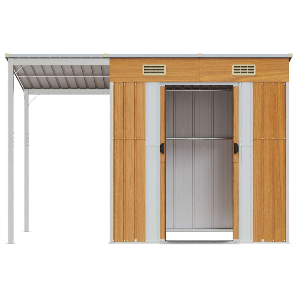 Gartenhaus mit Schleppdach Grün 277x107x181 cm Stahl