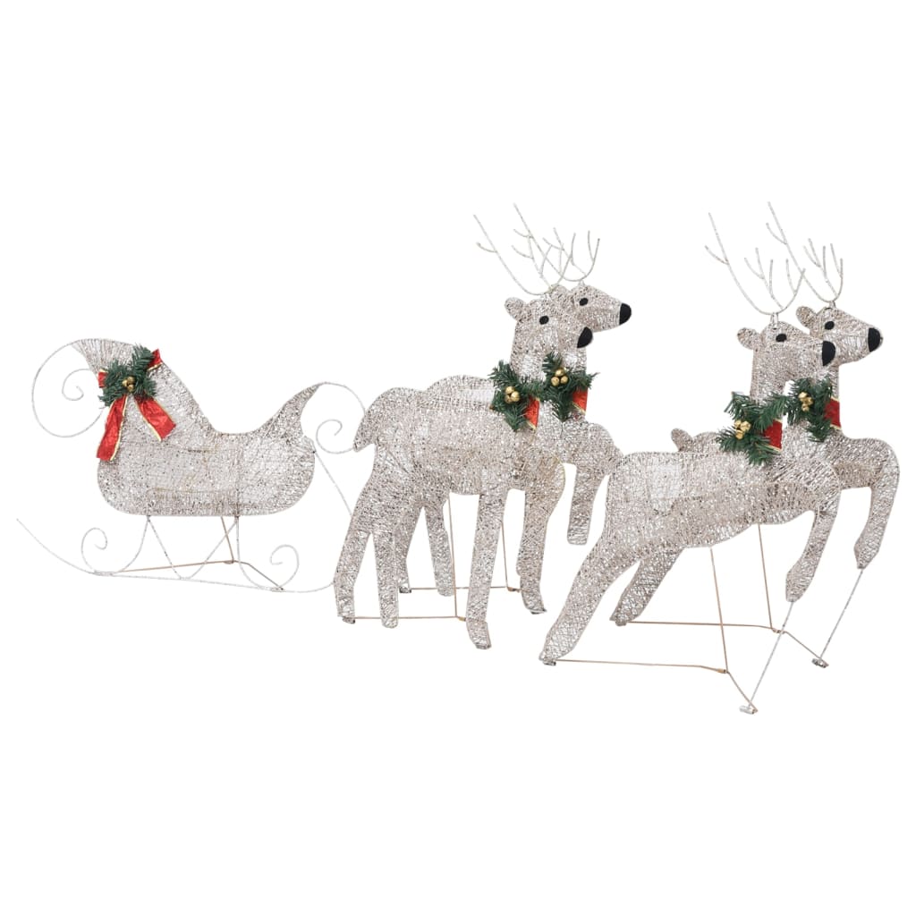 Weihnachtsdeko Rentier & Schlitten 60 LEDs Outdoor Golden