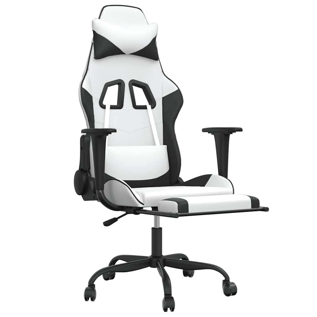 Gaming-Stuhl mit Massagefunktion Schwarz und Rot Kunstleder