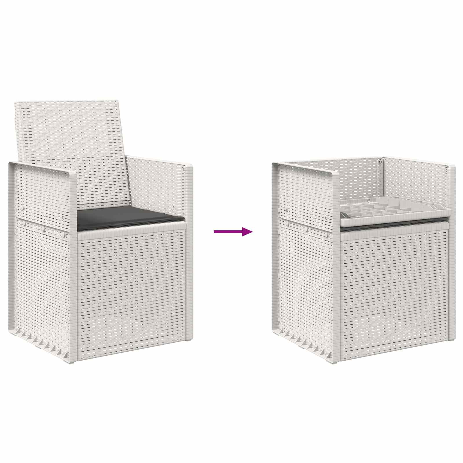 Garten Esszimmerstühle 2 pcs Weiß und Hellgrau PP