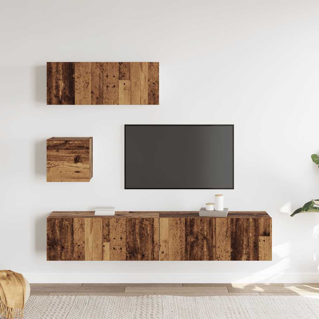 4-tlg. TV-Schrank-Set Sonoma-Eiche Holzwerkstoff