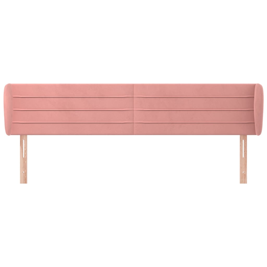 Kopfteil mit Ohren Dunkelblau 203x23x118/128 cm Samt