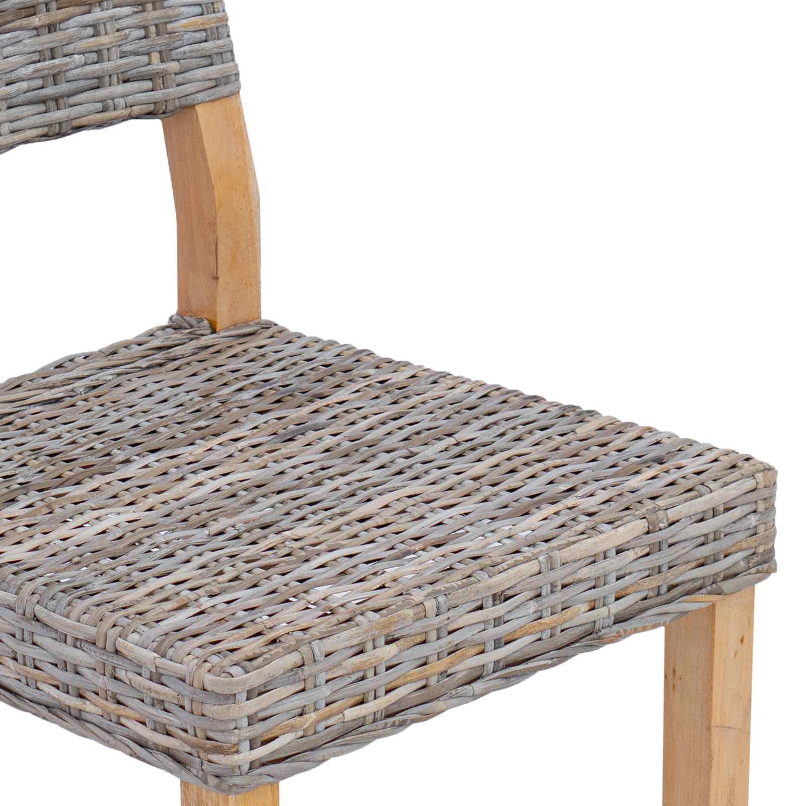 Esszimmerstuhl 2 pcs Kubu Rattan Weiß gewaschen 46 x 55 x 84 cm