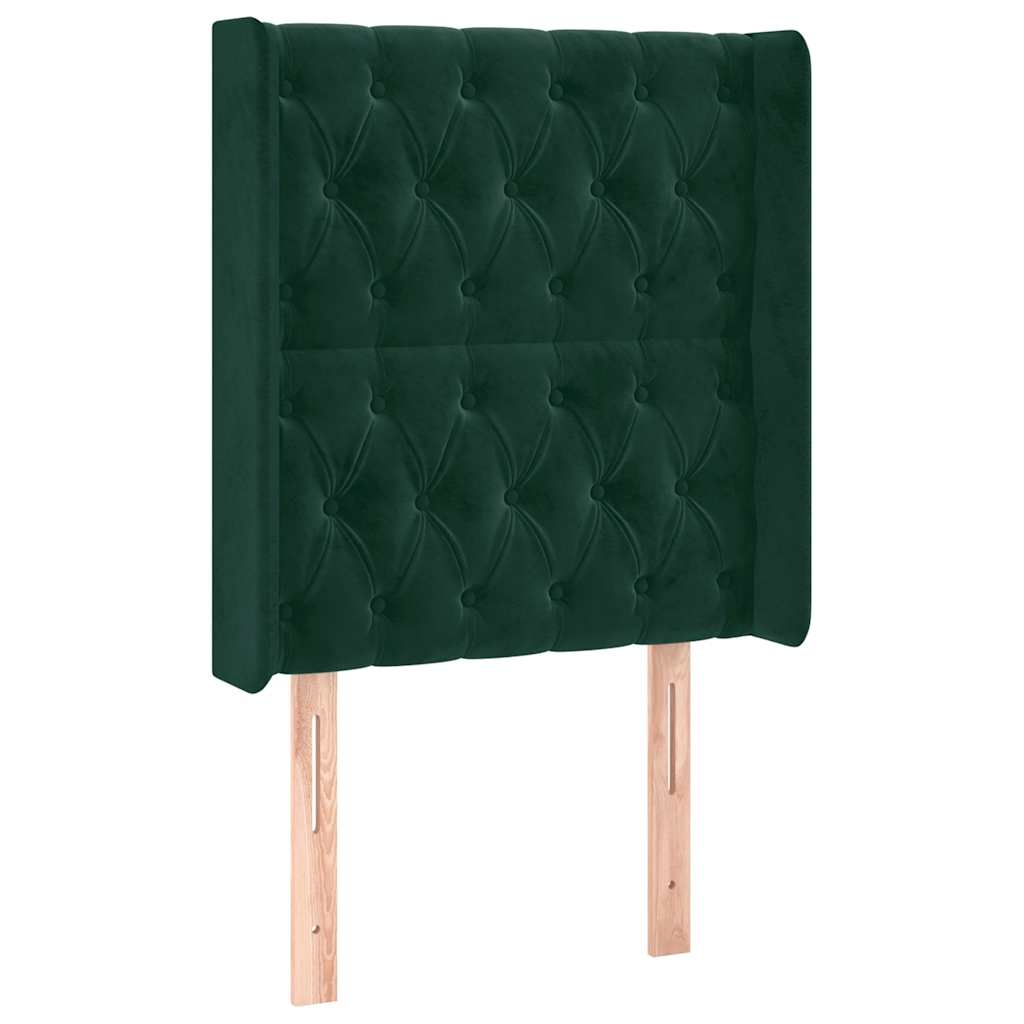 Kopfteil mit Ohren Dunkelblau 93x16x78/88 cm Samt