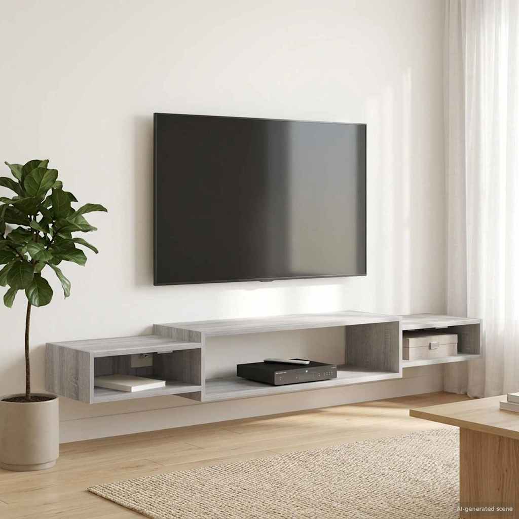 Wandmontierter TV-Schrank Wandhalterung Weiß 140 x 28 x 21 cm