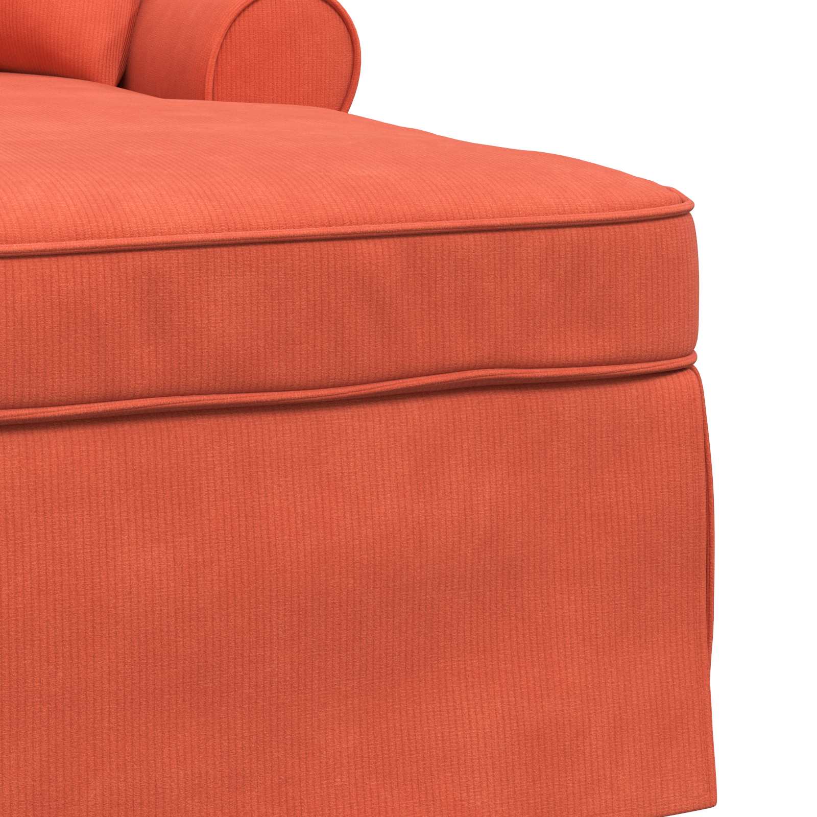 Chaise Lounge mit Rock mit Kissen 3 pcs Hellgrau Cordstoff