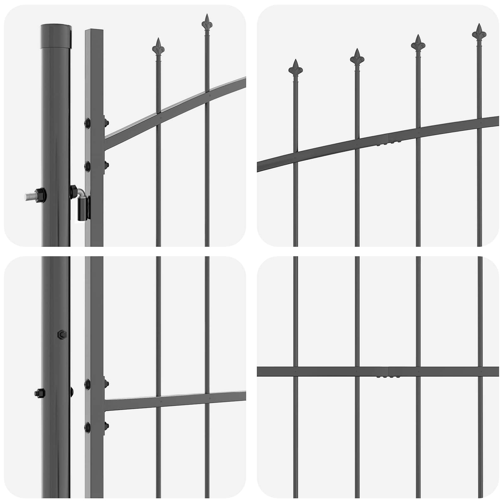 Gartentor Woerden Stahl 1x4 m Schwarz