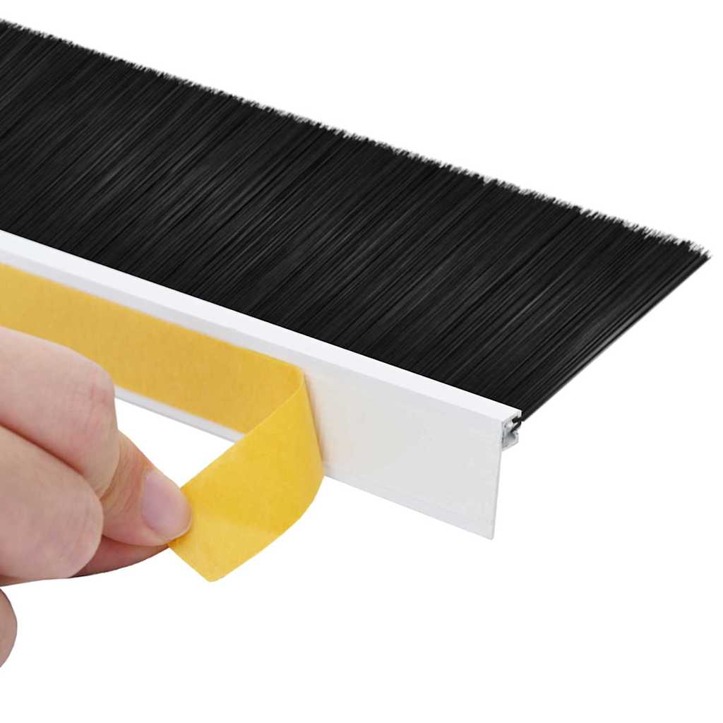 Selbstklebende Türbürstendichtungen 2 pcs Braun 100 cm