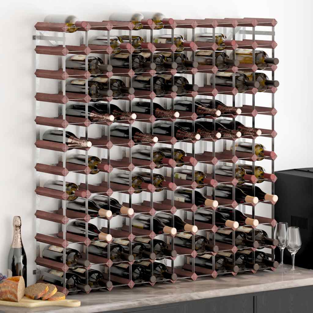 Weinregal für 42 Flaschen Braun Massivholz Kiefer