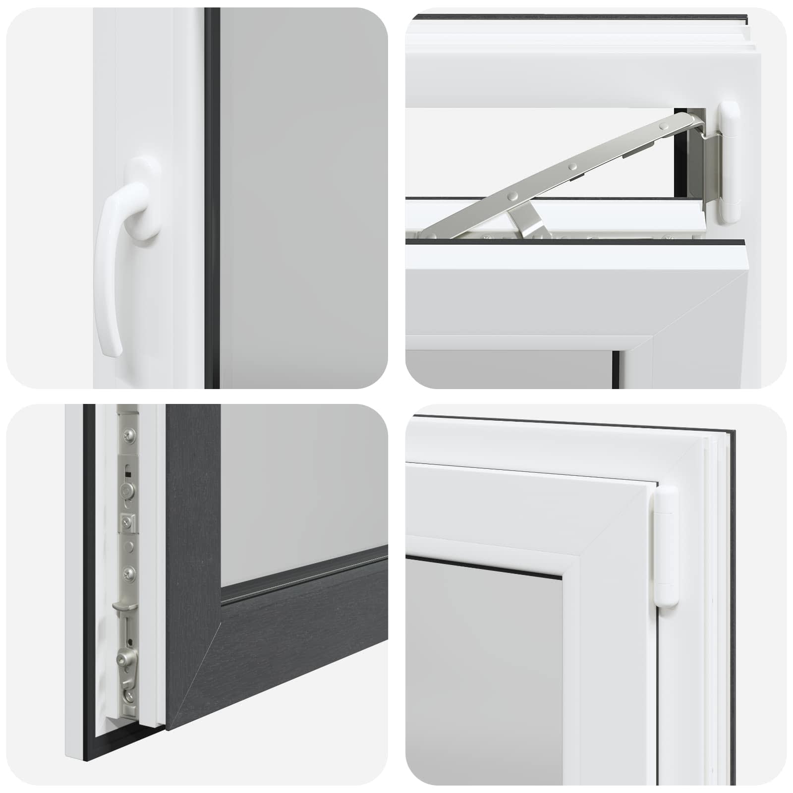 Kellerfenster RISOR 50 x 50 cm PVC und Glas Weiß