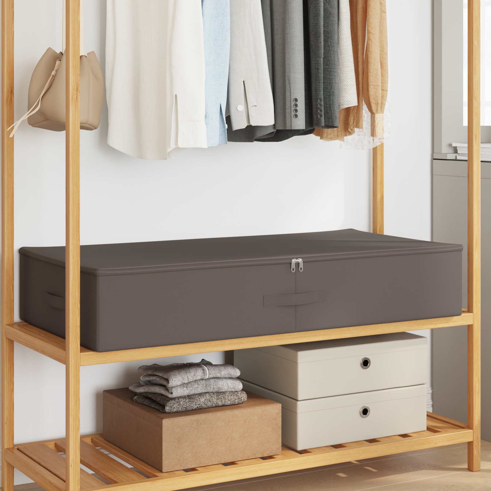 Aufbewahrungsbox Stoff 50x30x25 cm Anthrazit