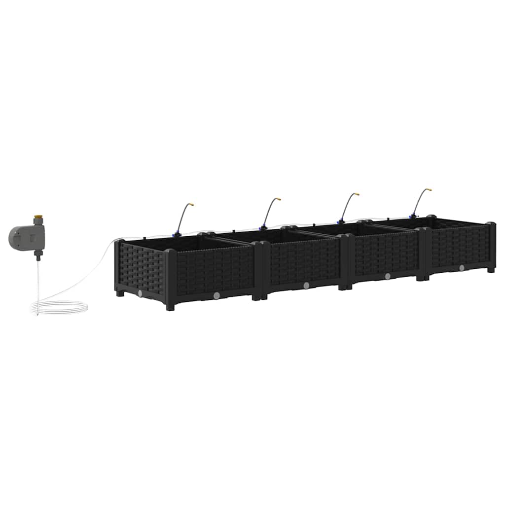 Garten-Pflanzgefäß 4 Stk. Braun 160 x 40 x 22 cm PP
