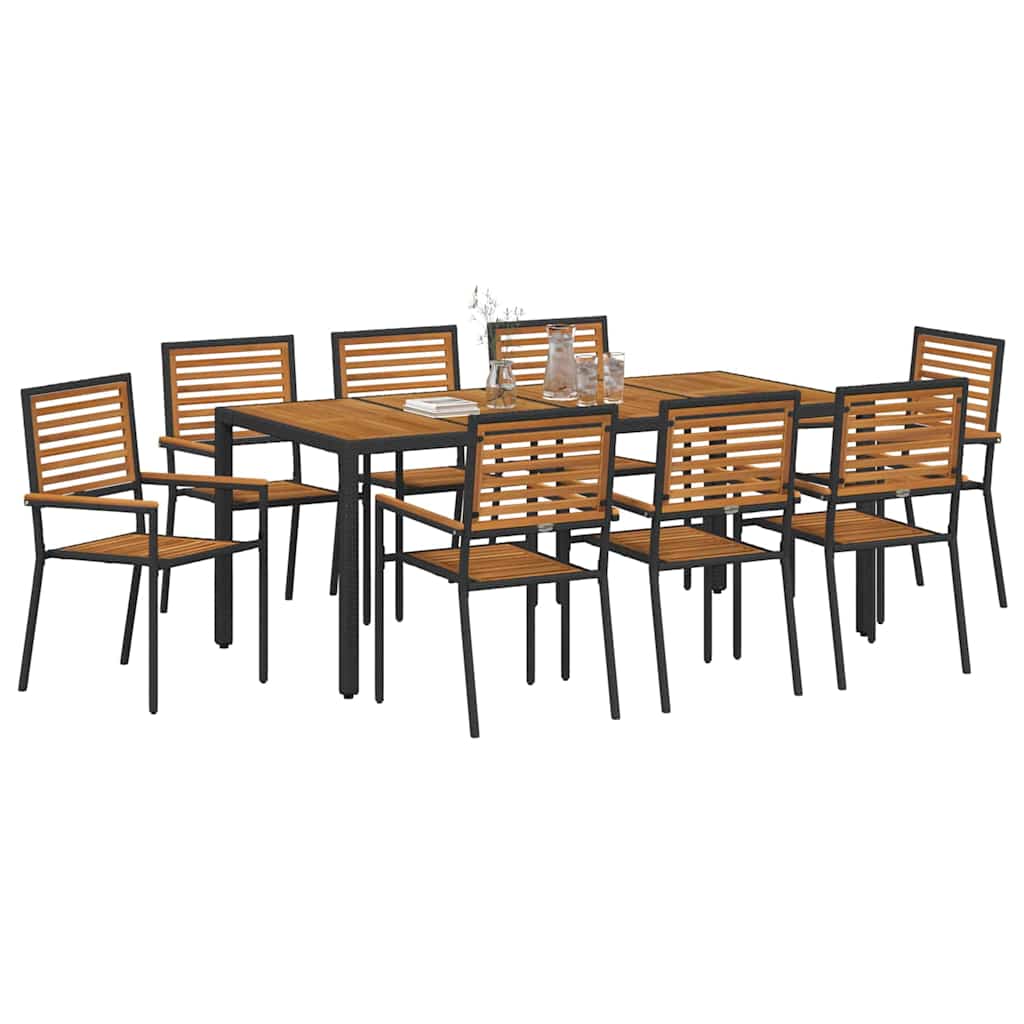 Garten Essgruppe 3 pcs Schwarz und Braun Poly-Rattan