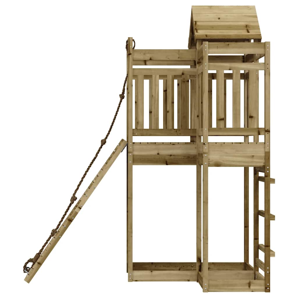 Spielturm mit Kletterwand Massivholz Kiefer