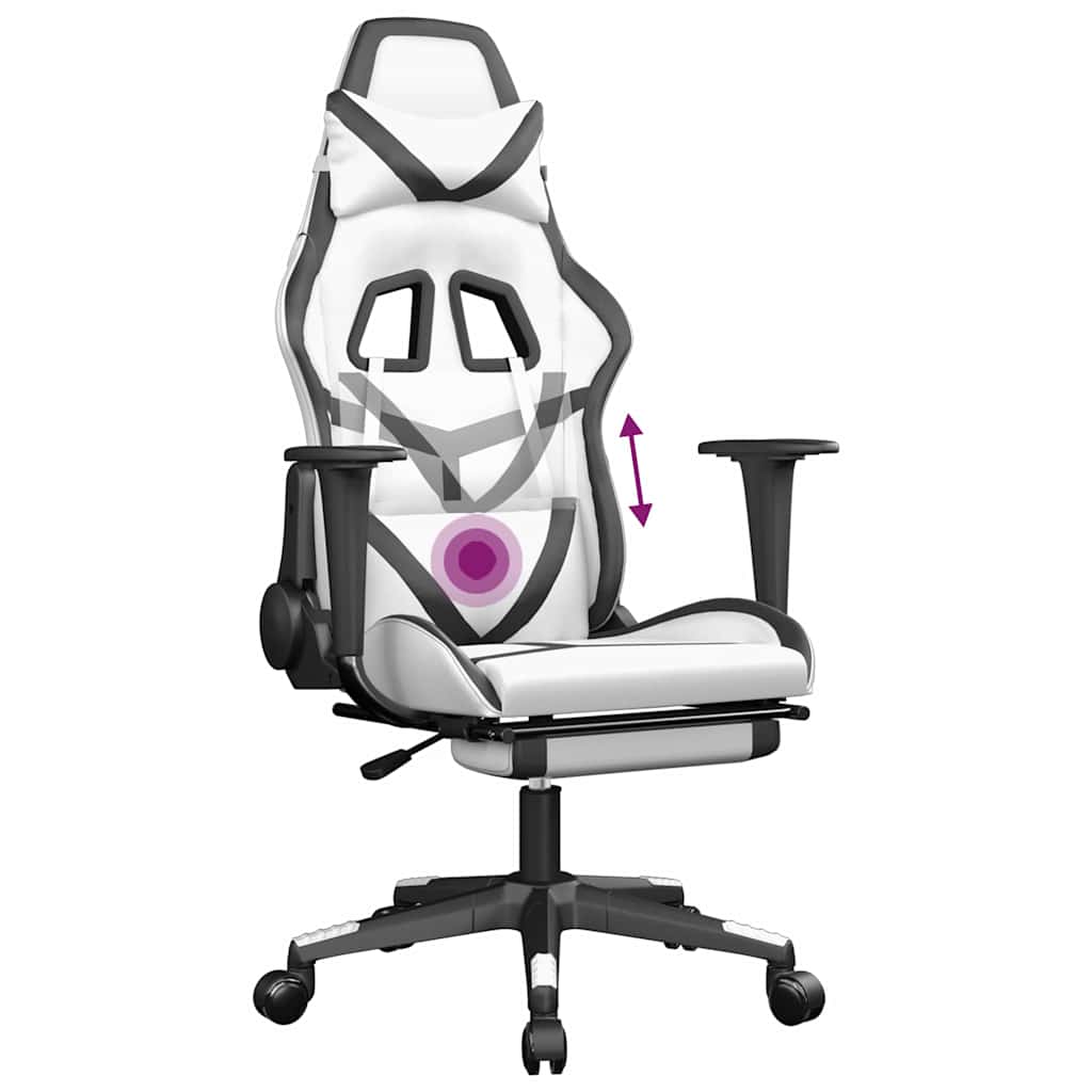Gaming-Stuhl mit Massagefunktion Schwarz und Grün Kunstleder