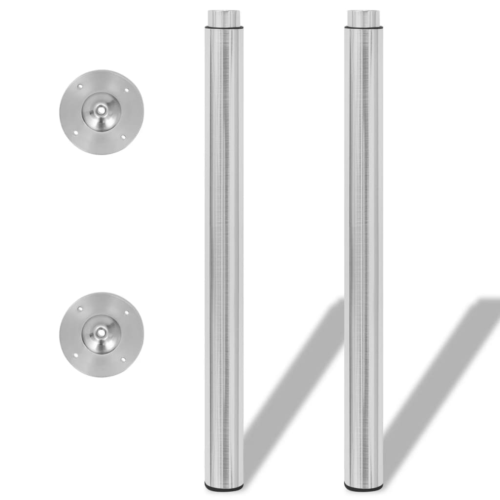 2 x Teleskopfuß Tischfuß Stützfuß Tischbein Chrom 710 mm-1100 mm