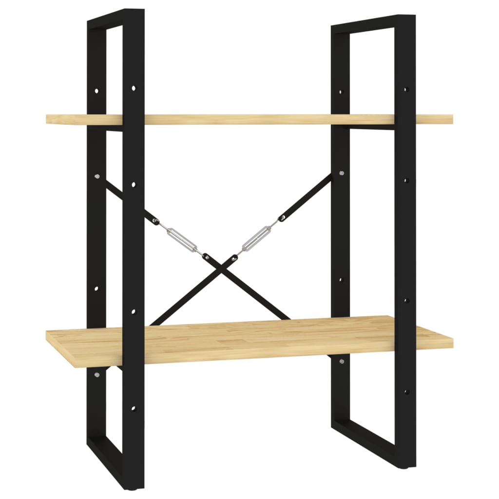 Bücherregal 2 Fächer Weiß 60x30x70 cm Holzwerkstoff