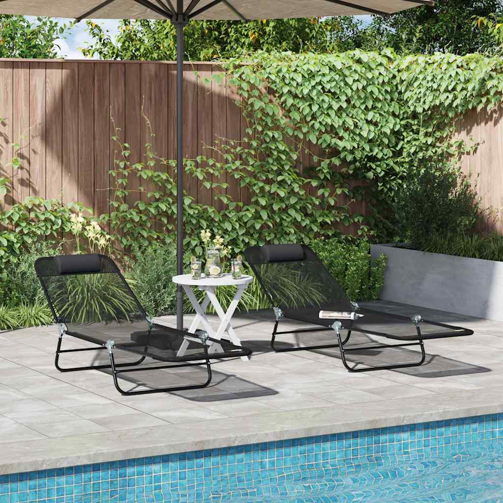 Klappbare Sonnenliege Creme 182 x 55 x 85,5 cm Textilene
