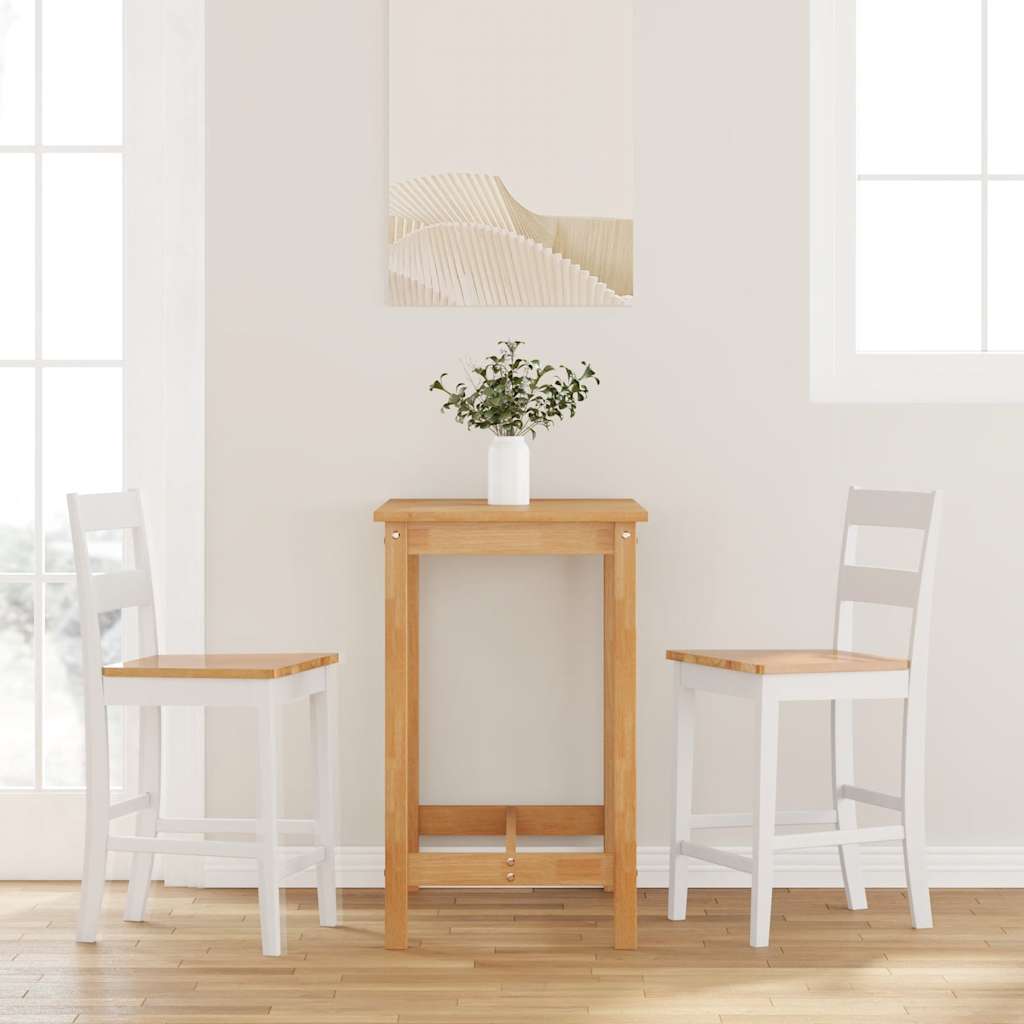 Barhocker mit Kissen 2 Stk. Braun Massivholz Gummibaum