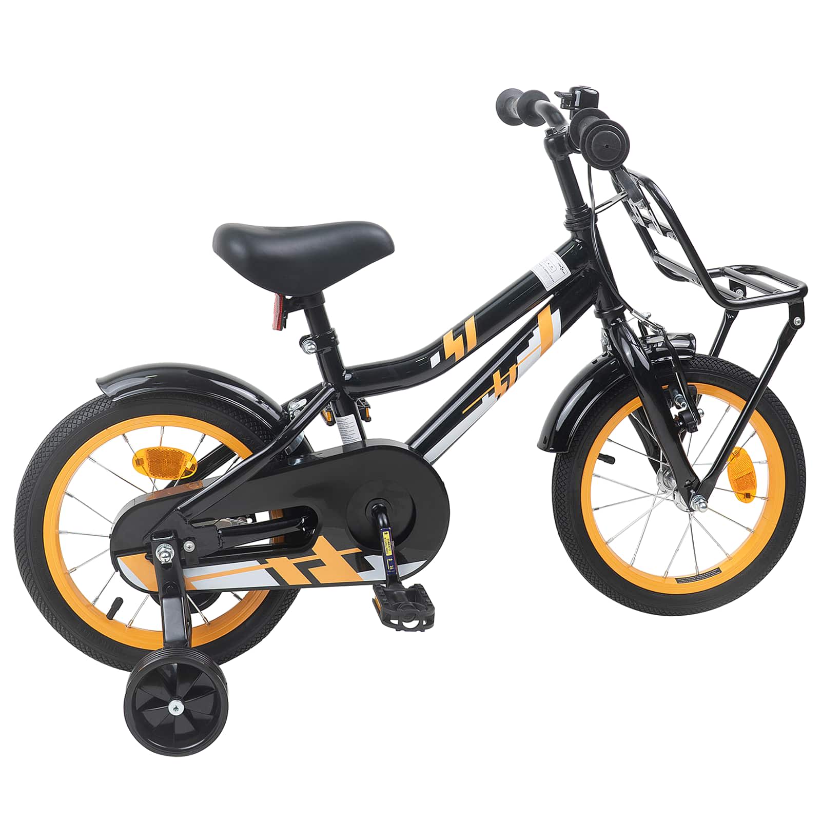Kinderfahrrad 12 Zoll für 2-4 Jahre alt Orange Schwarz