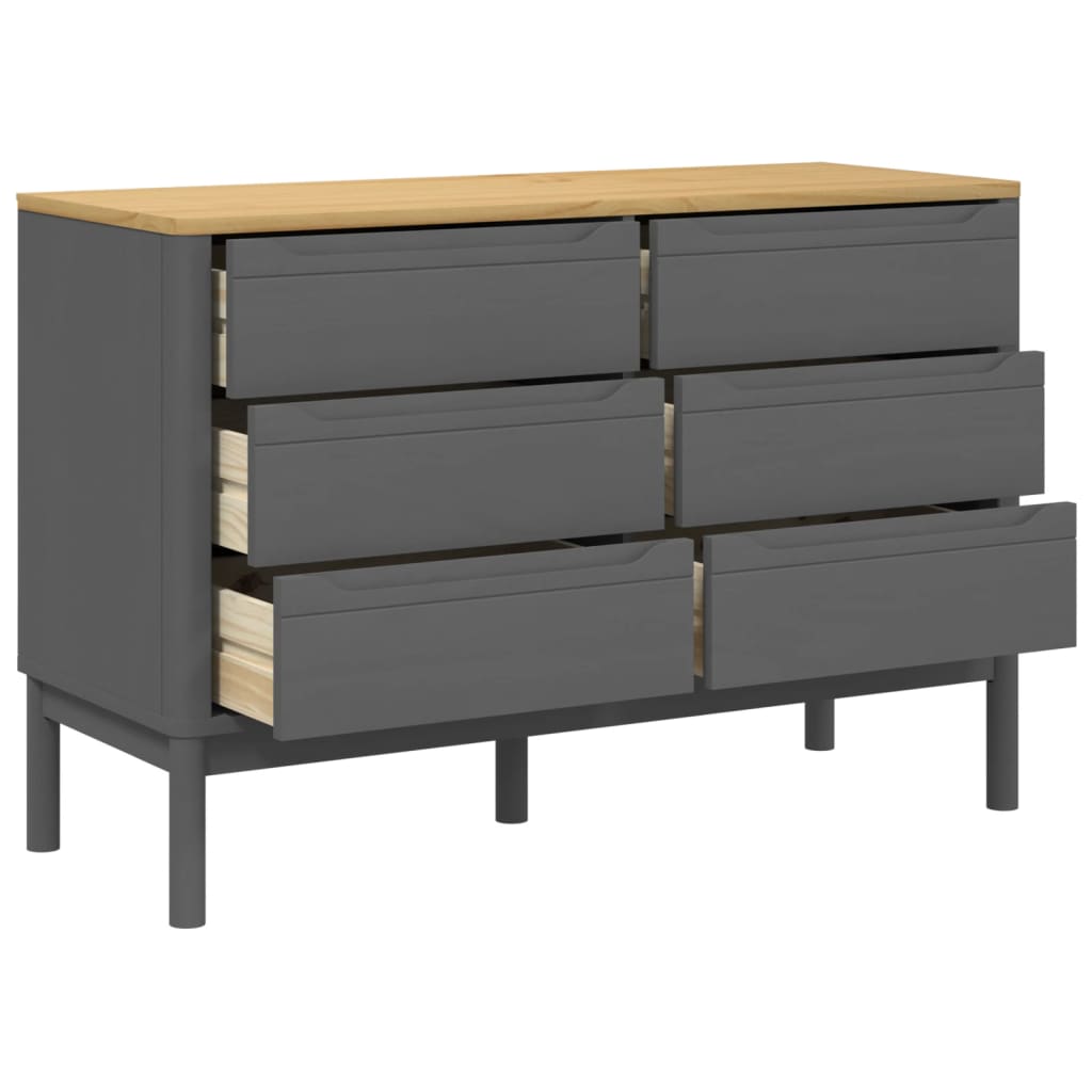 Kommode FLORO Wachsbraun Massivholz Kiefer