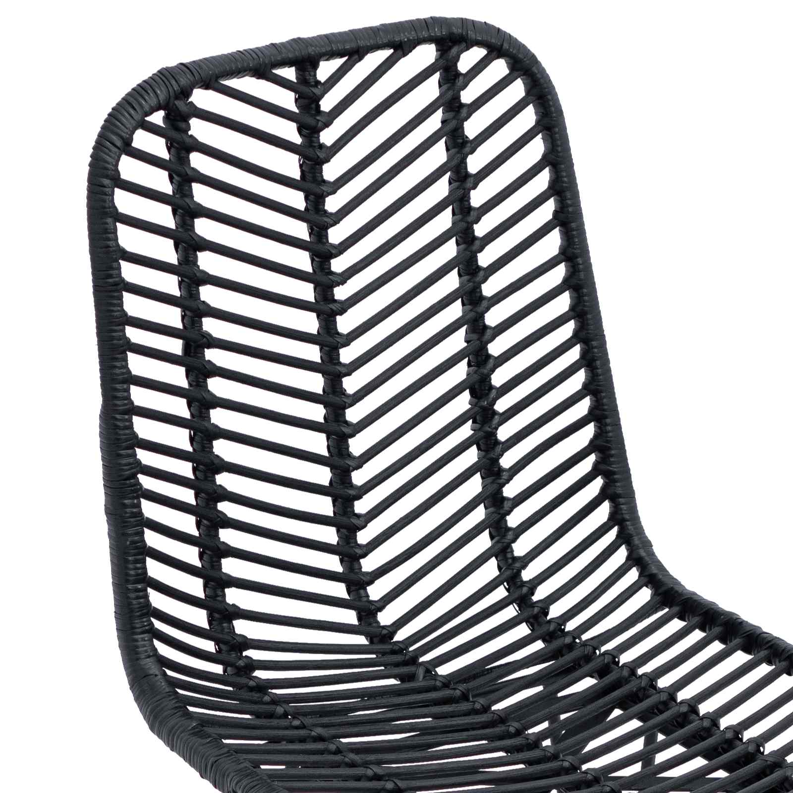 Esszimmerstuhl 2 pcs Rattan und Eisen Natur 44,5 x 54,5 x 85 cm