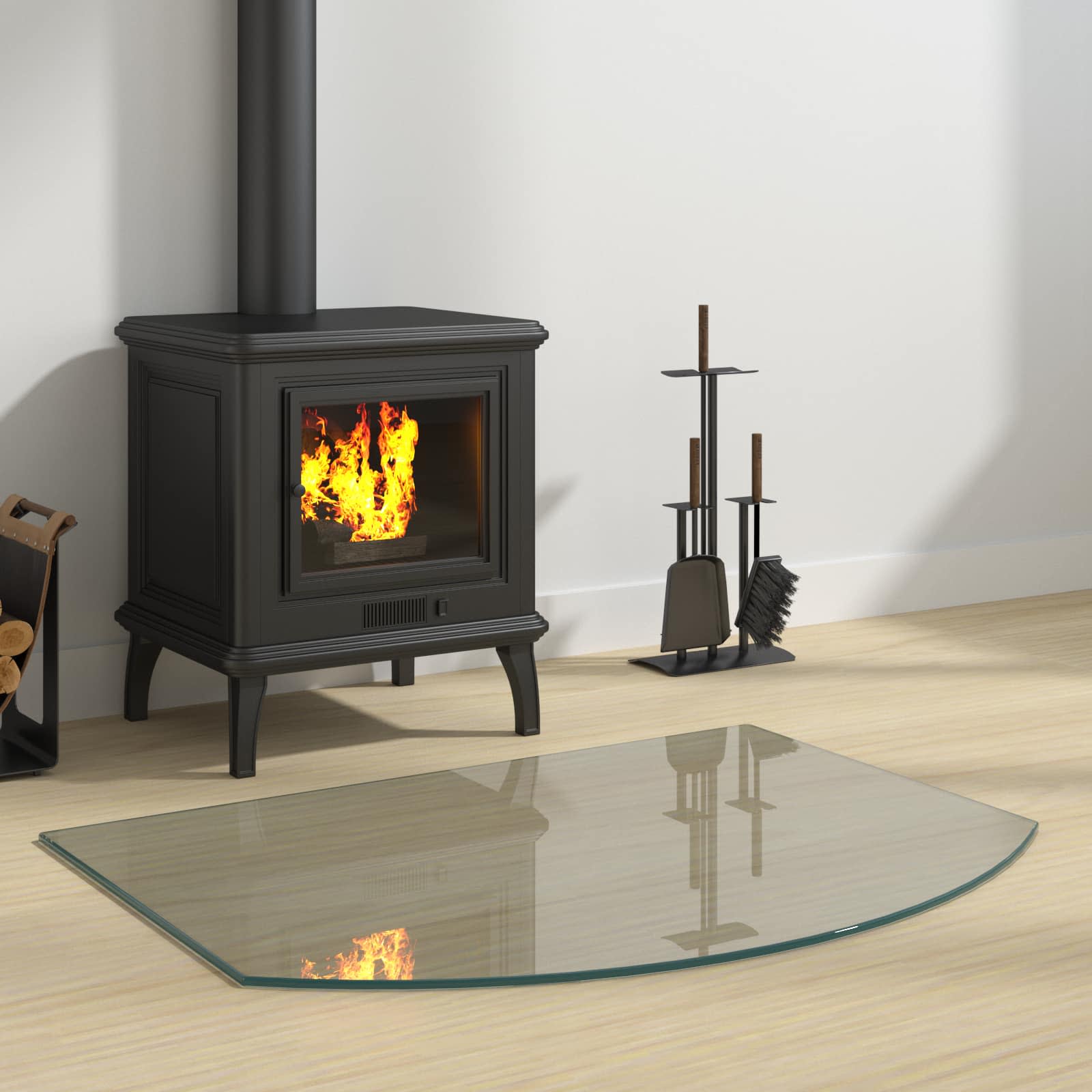 Feuerstelle Glasplatte Transparent 80 x 50 cm Glas