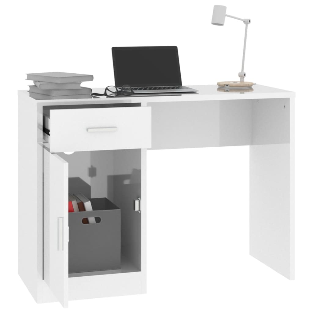 Schreibtisch mit Schublade und Schrank Eiche 100x40x73 cm