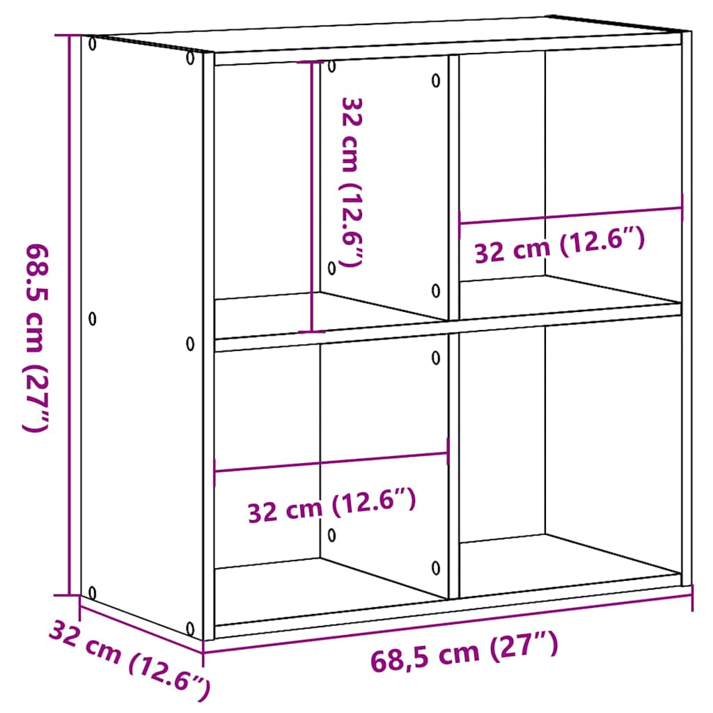 Bücherregal Schwarze Eiche 102 x 32 x 102 cm