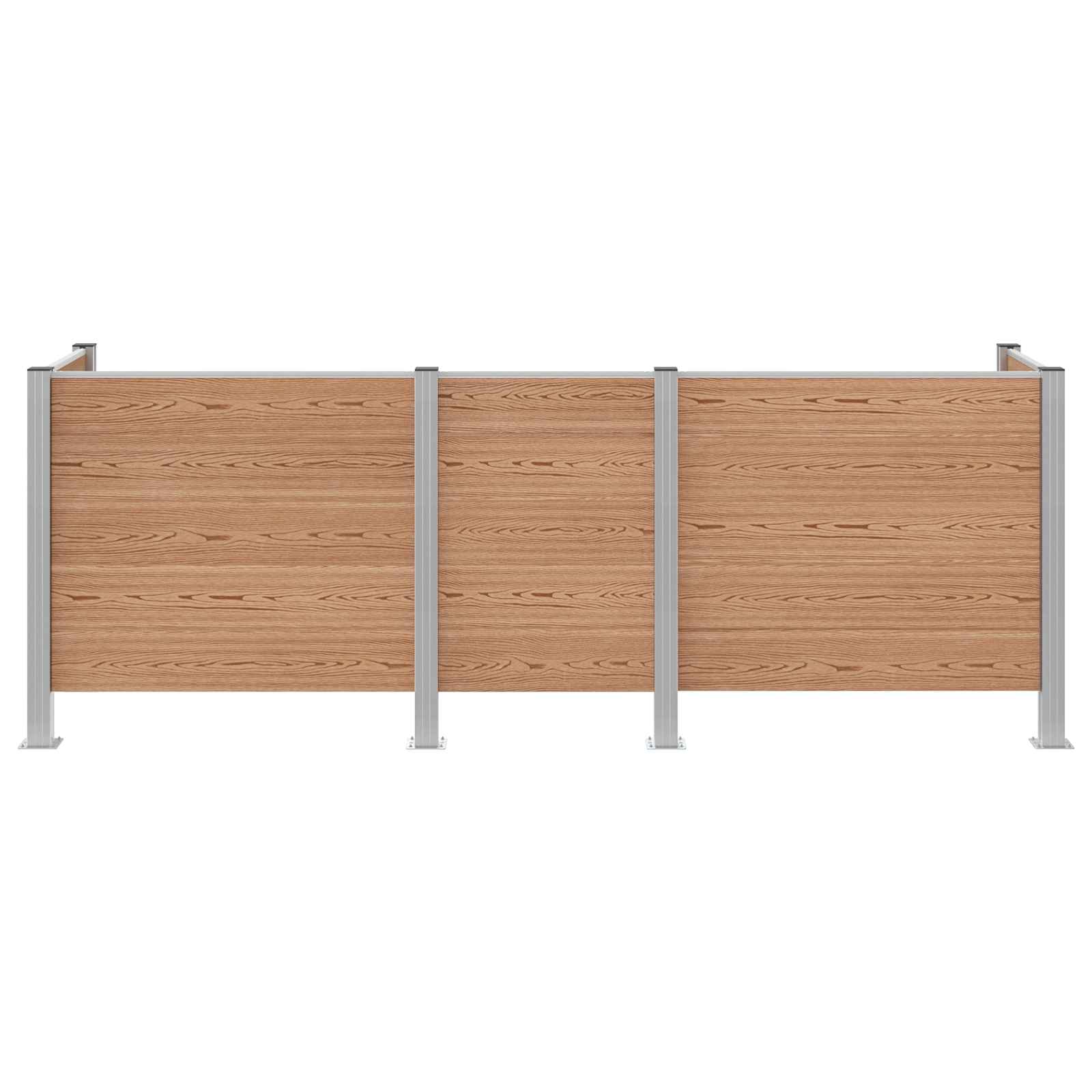 Mülltonnenzaun Braun 161 x 85 x 115 cm Aluminium und WPC