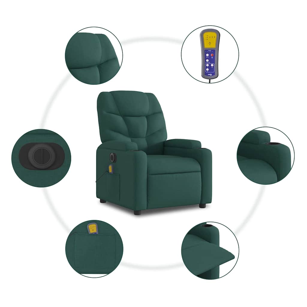 Relaxsessel Elektrisch Dunkelgrau Stoff