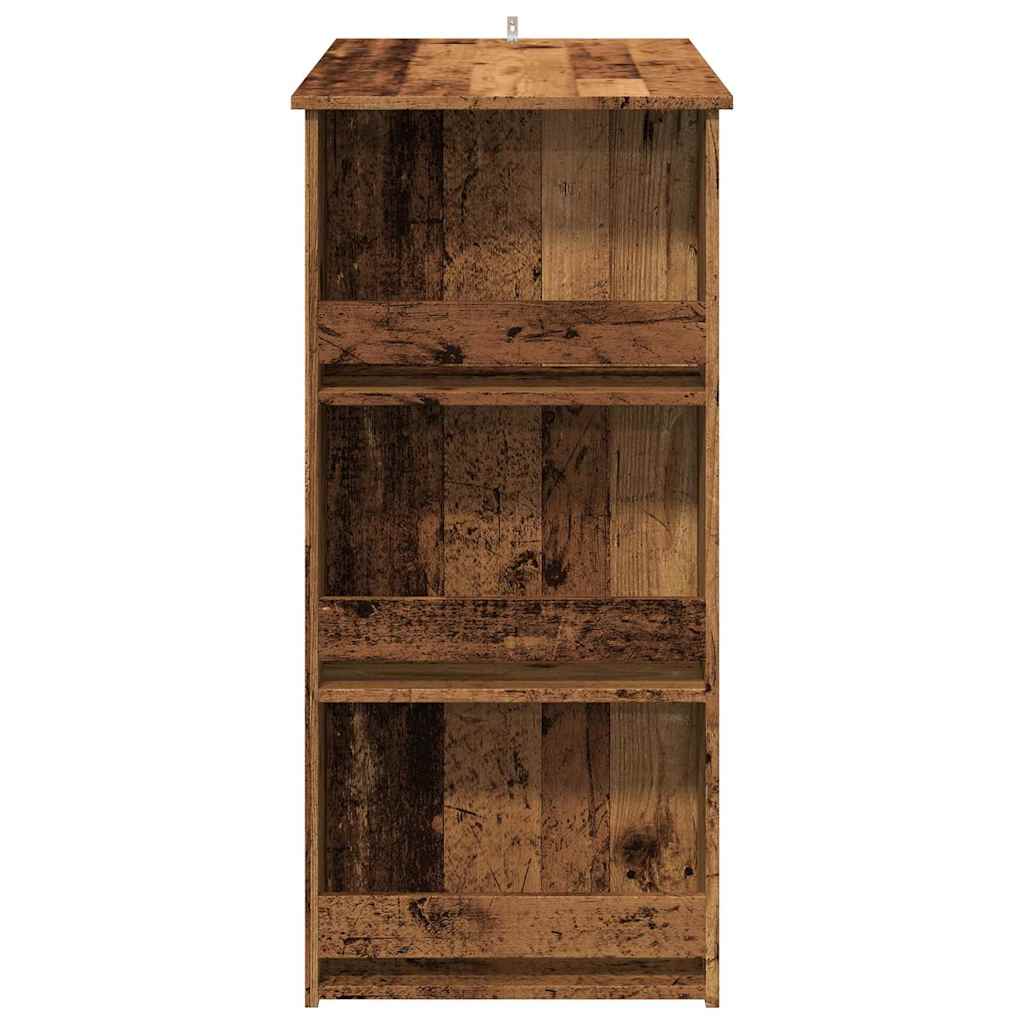 Bartisch mit Ablagefläche Weiß 102x50x103,5 cm Holzwerkstoff