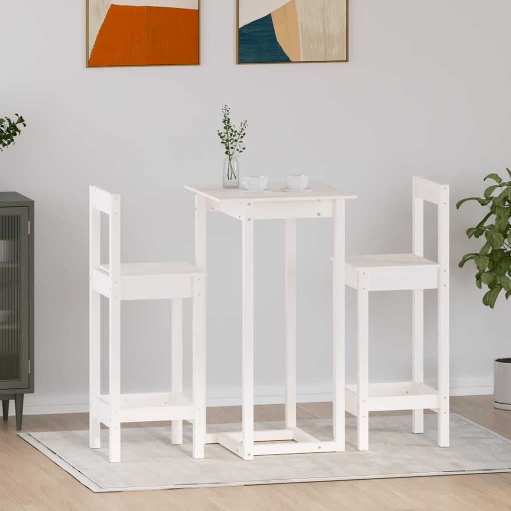 3-tlg. Bar-Set Massivholz Kiefer