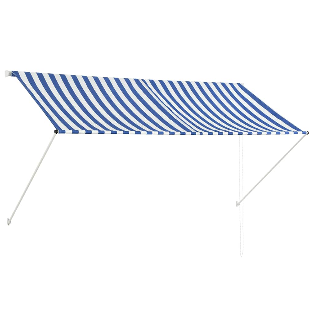 Einziehbare Markise 150×150 cm Blau und Weiß