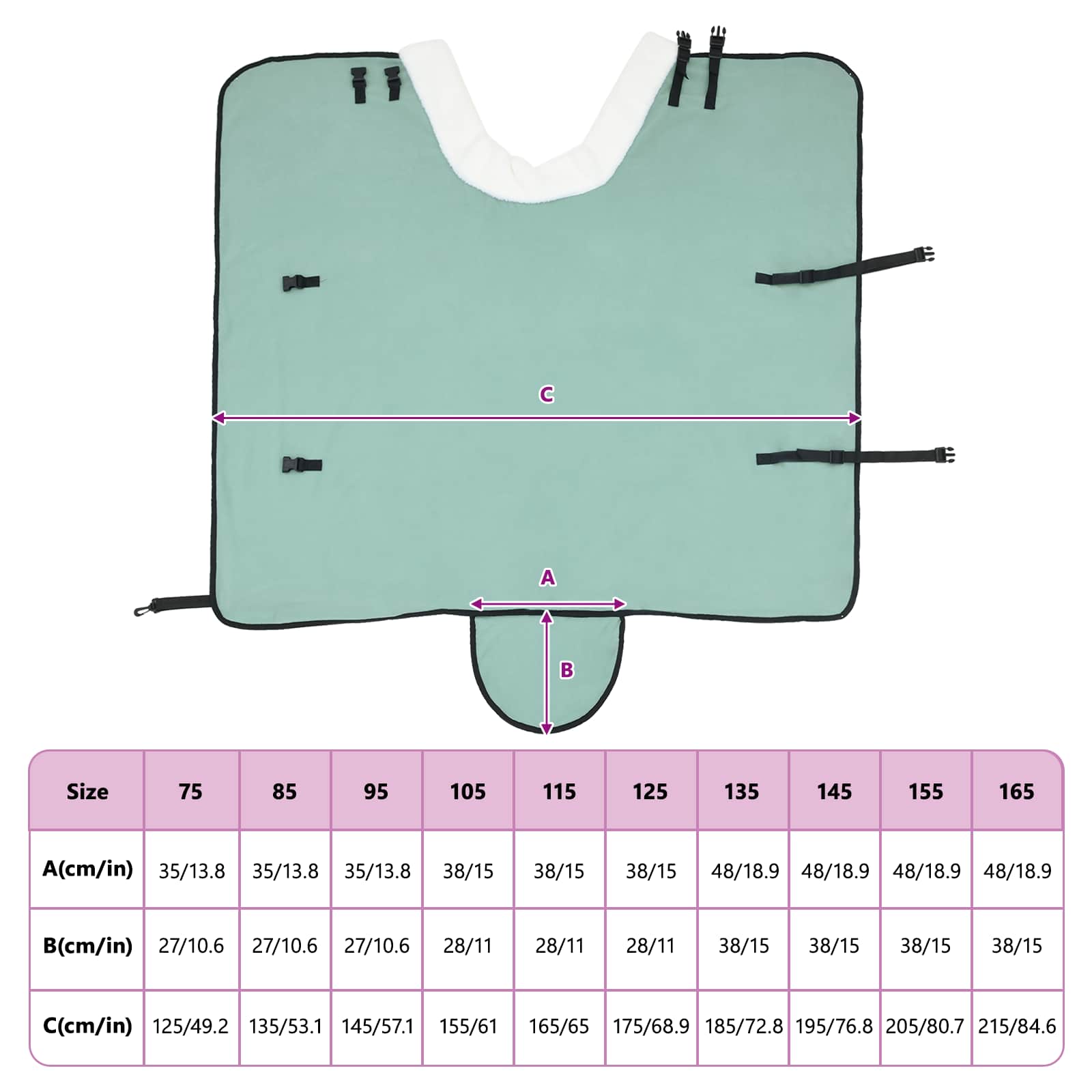 Pferdedecke Volles Aqua 75 cm Polarfleece