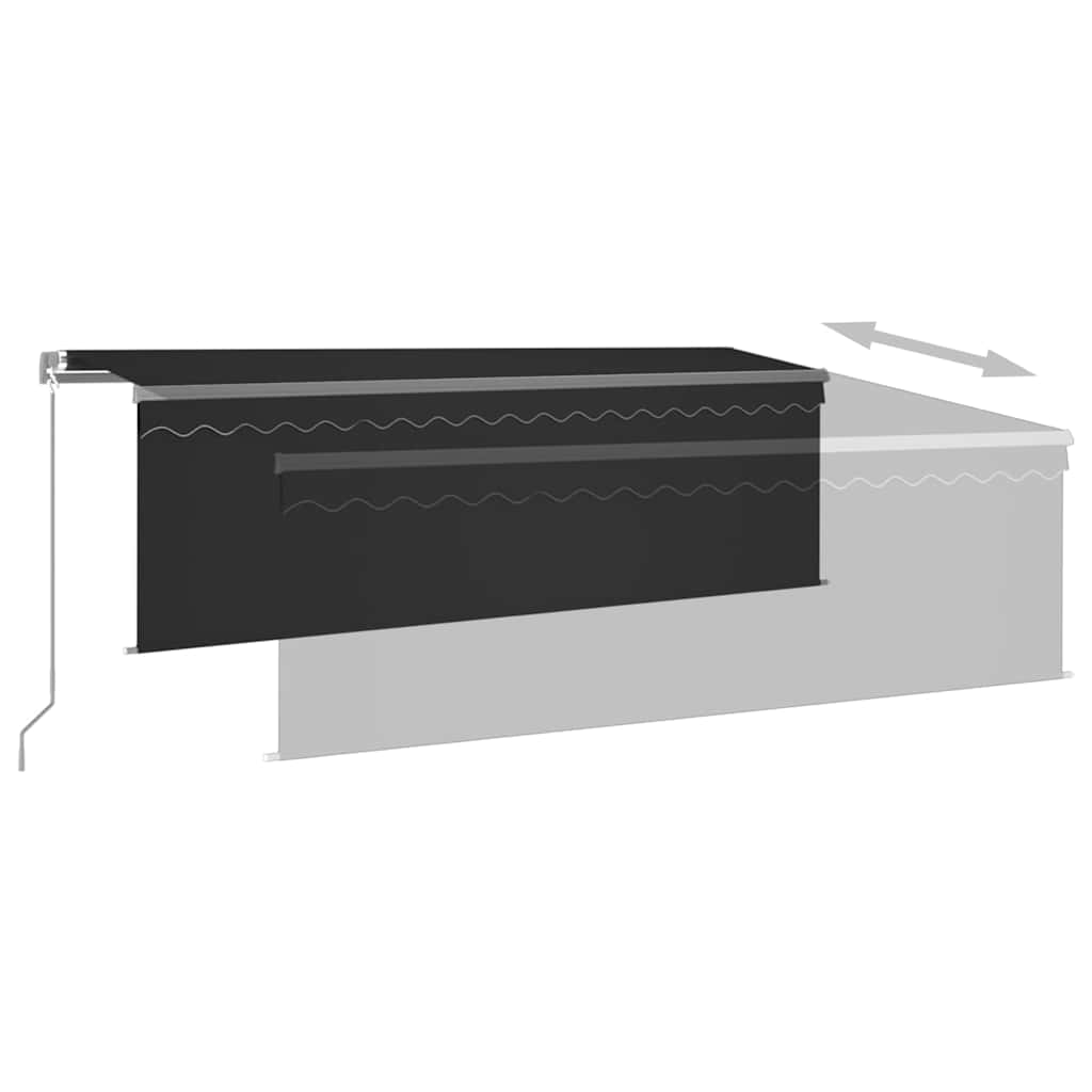 Markise Manuell Einziehbar mit Rollo 3x2,5 m Creme