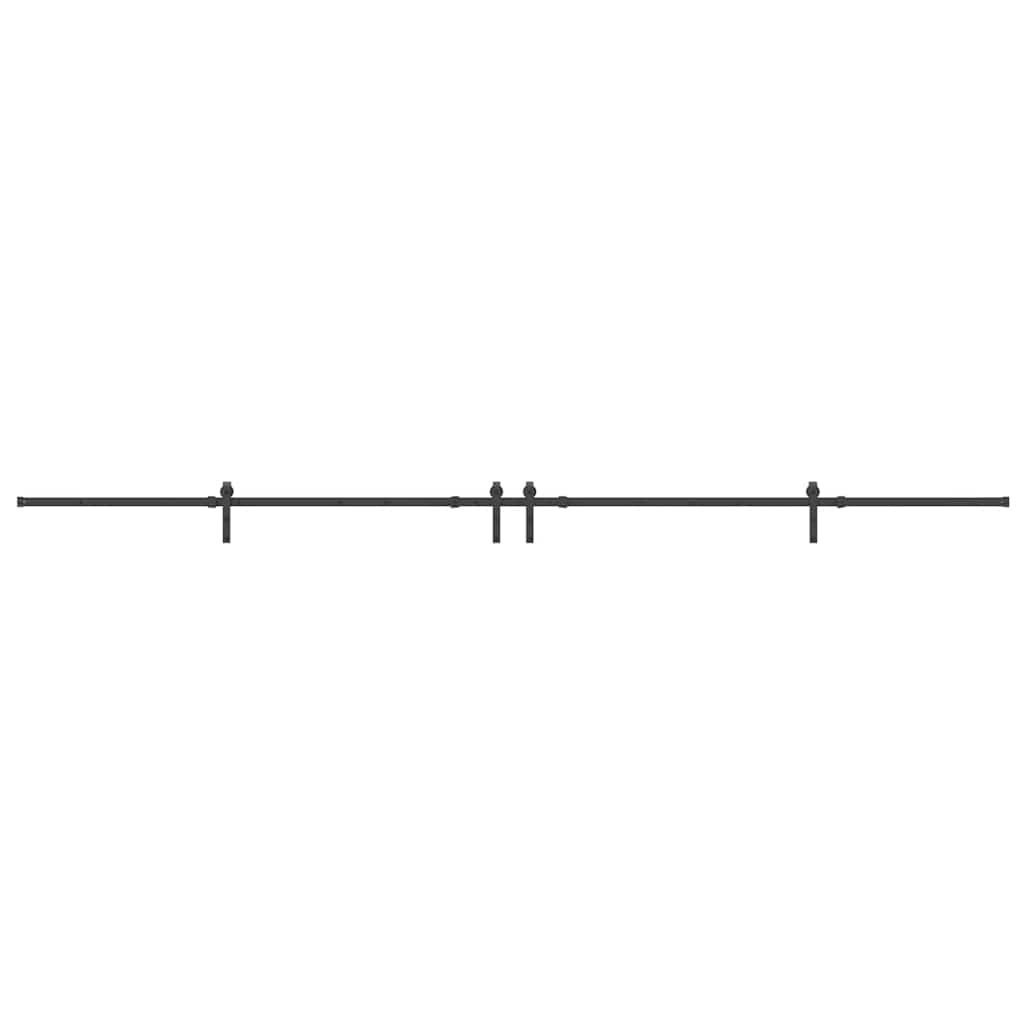 Schiebetürbeschlag-Set 305 cm Stahl Schwarz