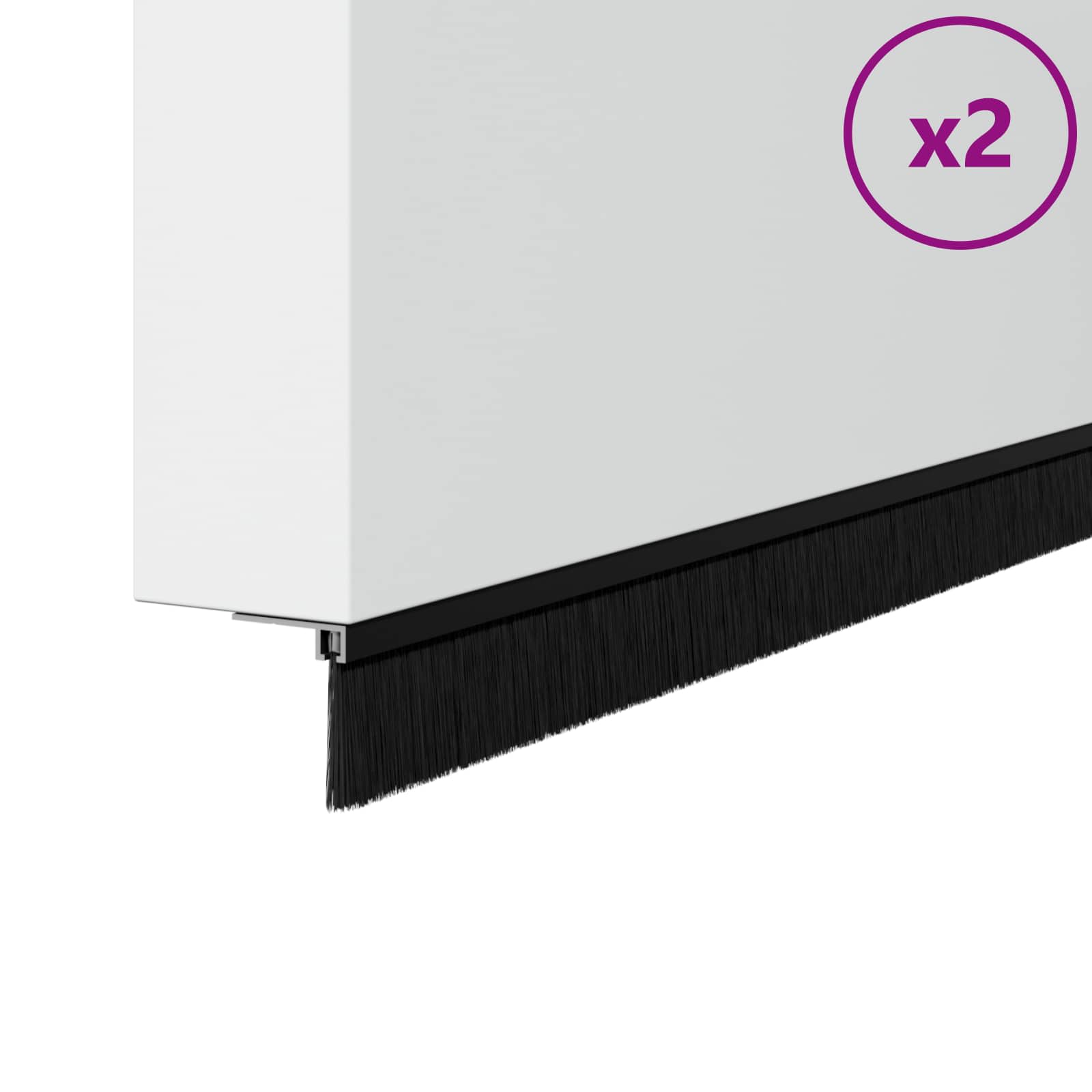 Selbstklebende Türbürstendichtungen 2 pcs Braun 100 cm