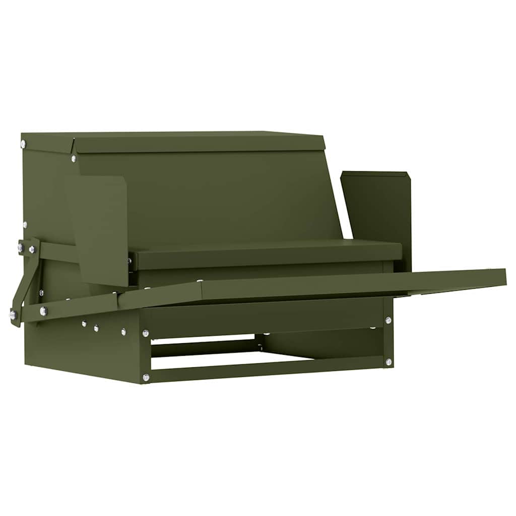 Hühnertretfeeder Schwarz 50 x 40 x 29 cm Kaltgewalzter Stahl