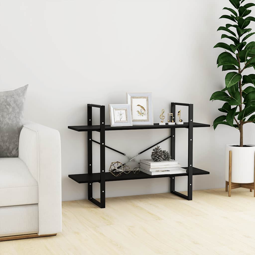 Bücherregal 2 Fächer Weiß 100x30x70 cm Holzwerkstoff