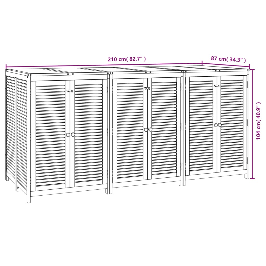 Gartenbox 140x87x104 cm Massivholz Akazie
