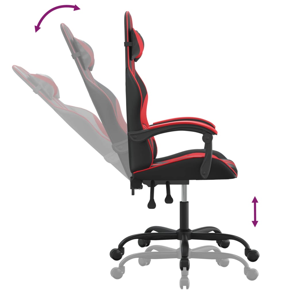 Gaming-Stuhl Drehbar Schwarz und Blau Kunstleder