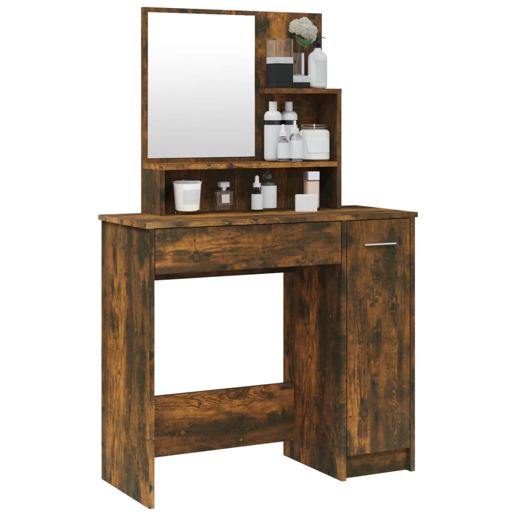 Schminktisch mit Spiegel Weiß 86,5x35x136 cm