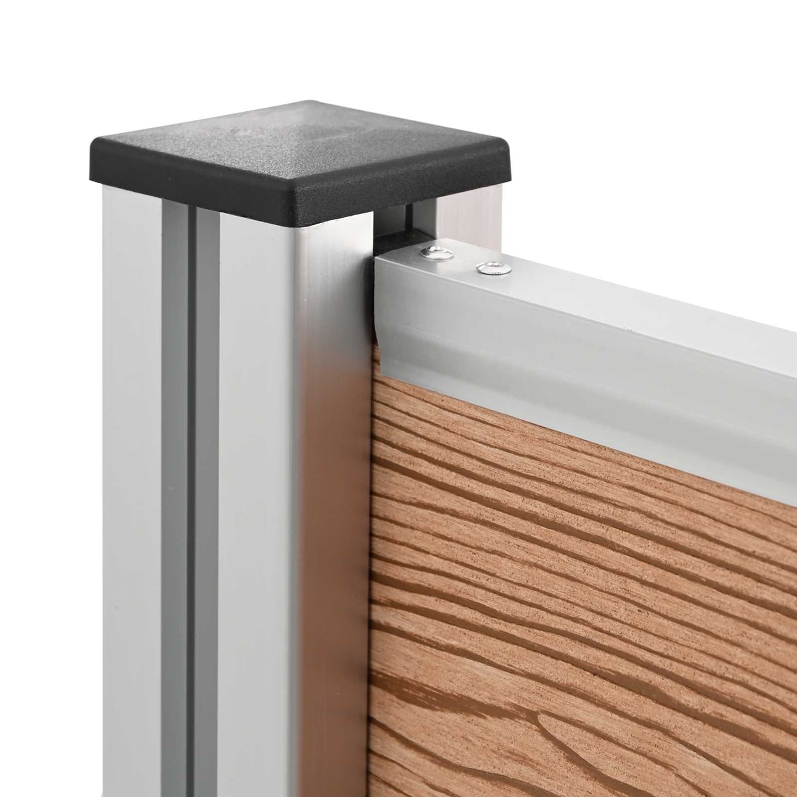 Mülltonnenzaun Braun 161 x 85 x 115 cm Aluminium und WPC